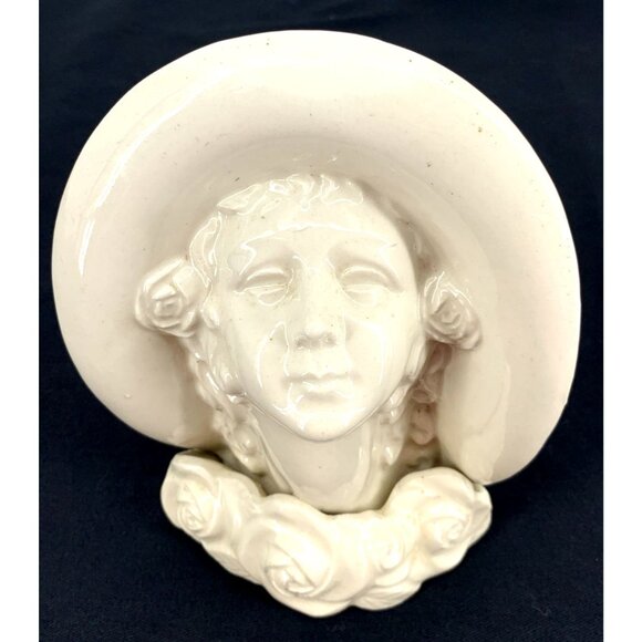 Unmarked Other - Head Vase Art Nouveau Style Ceramic Planter Mid 20th Century Japan 6.25"